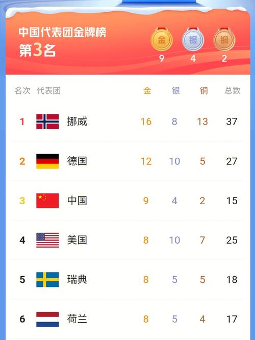 北京奥运会奖牌榜